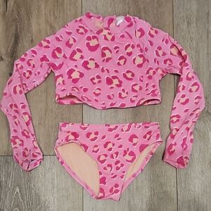 Pink Leopard Print Swim Set 6/6x